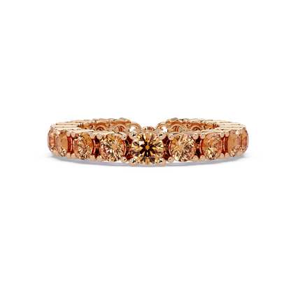 Round champagne topaz colorstone bangle in rose gold