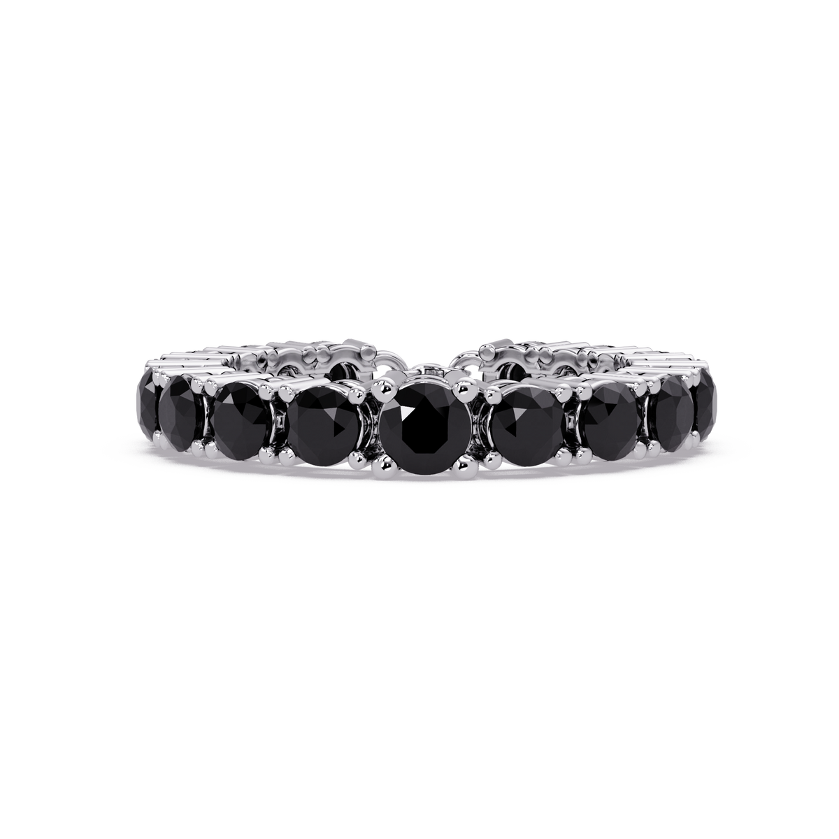 Round onyx colorstone bangle in white gold