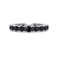 Round onyx colorstone bangle in white gold