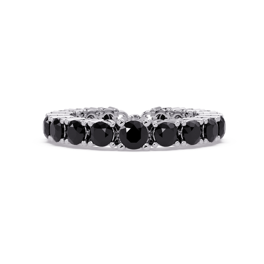 Round onyx colorstone bangle in white gold