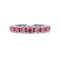 Round tourmaline pink colorstone bangle in white gold