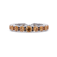 Round champagne topaz colorstone bangle in white gold