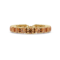 Round champagne topaz colorstone bangle in yellow gold