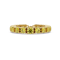 Round citrine yellow colorstone bangle in yellow gold
