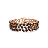 Mixed-shape onyx colorstone tennis bracelet in rose gold