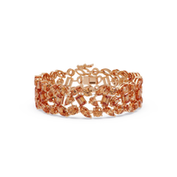 Mixed-shape champagne topaz colorstone tennis bracelet in rose gold