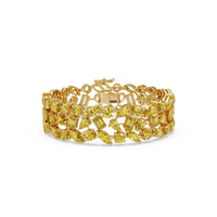 Mixed-shape citrine yellow colorstone tennis bracelet in yellow gold