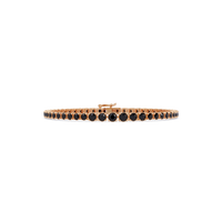 Graduated round onyx colorstone tennis bracelet in rose gold