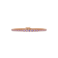 Graduated round amethyst purple colorstone tennis bracelet in rose gold