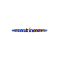 Graduated round sapphire blue colorstone tennis bracelet in rose gold