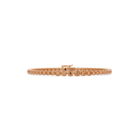 Graduated round champagne topaz colorstone tennis bracelet in rose gold
