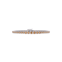 Graduated round champagne topaz colorstone tennis bracelet in white gold