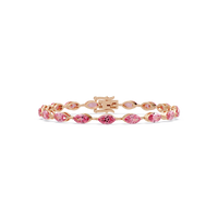 Marquise emerald green colorstone tennis bracelet in rose gold