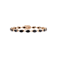 Marquise onyx colorstone tennis bracelet in rose gold