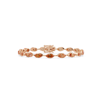Marquise champagne topaz colorstone tennis bracelet in rose gold