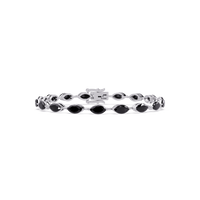 Marquise onyx colorstone tennis bracelet in white gold