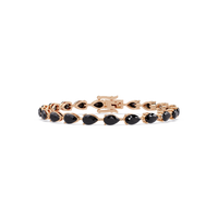 Pear-cut onyx colorstone tennis bracelet in rose gold