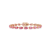 Pear-cut tourmaline pink colorstone tennis bracelet in rose gold