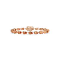 Pear-cut champagne topaz colorstone tennis bracelet in rose gold