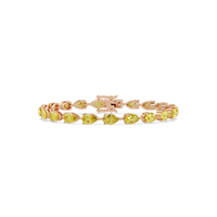 Pear-cut citrine yellow colorstone tennis bracelet in rose gold