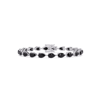 Pear-cut onyx colorstone tennis bracelet in white gold