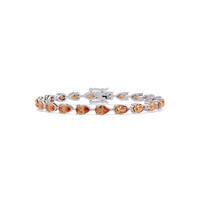 Pear-cut champagne topaz colorstone tennis bracelet in white gold