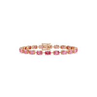 Oval-cut tourmaline pink colorstone tennis bracelet in rose gold