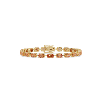 Oval-cut champagne topaz colorstone tennis bracelet in yellow gold