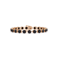 Round onyx colorstone tennis bracelet in rose gold
