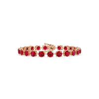 Round ruby red colorstone tennis bracelet in rose gold