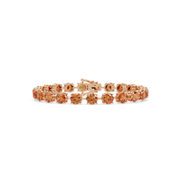 Round champagne topaz colorstone tennis bracelet in rose gold