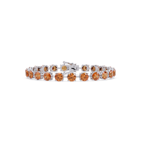 Round champagne topaz colorstone tennis bracelet in white gold