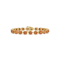 Round champagne topaz colorstone tennis bracelet in yellow gold
