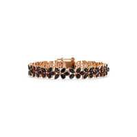Mixed-shape onyx colorstone tennis bracelet in rose gold