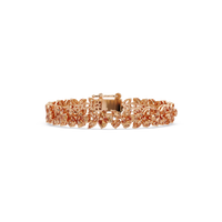 Mixed-shape champagne topaz colorstone tennis bracelet in rose gold