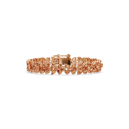 Mixed-shape champagne topaz colorstone tennis bracelet in rose gold