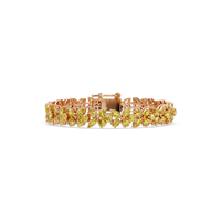 Mixed-shape citrine yellow colorstone tennis bracelet in rose gold
