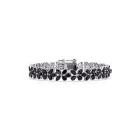 Mixed-shape onyx colorstone tennis bracelet in white gold