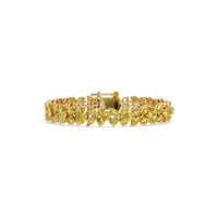 Mixed-shape citrine yellow colorstone tennis bracelet in yellow gold