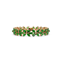 Mixed-shape emerald green colorstone tennis bracelet in rose gold
