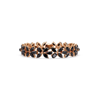 Mixed-shape onyx colorstone tennis bracelet in rose gold