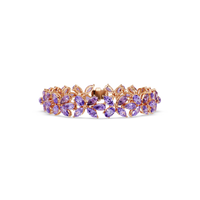Mixed-shape amethyst purple colorstone tennis bracelet in rose gold