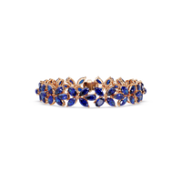 Mixed-shape sapphire blue colorstone tennis bracelet in rose gold