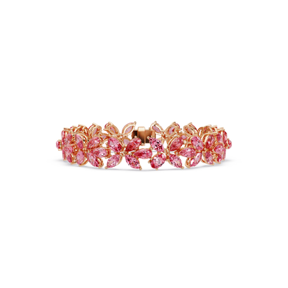 Tourmaline colorstone tennis bracelet in rose gold