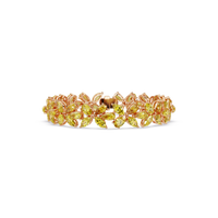 Mixed-shape citrine yellow colorstone tennis bracelet in rose gold