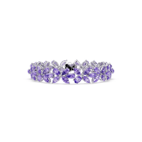 Mixed-shape amethyst purple colorstone tennis bracelet in white gold