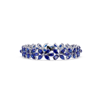 Mixed-shape sapphire blue colorstone tennis bracelet in white gold