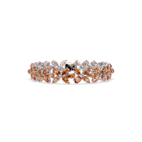 Mixed-shape champagne topaz colorstone tennis bracelet in white gold