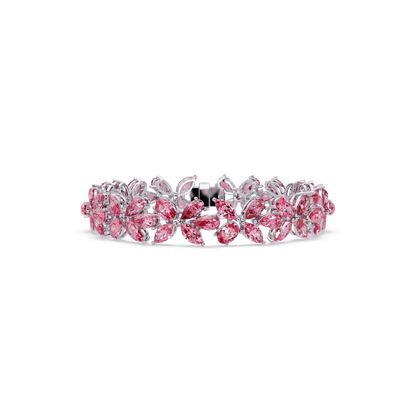 Mixed-shape tourmaline colorstone tennis bracelet in white gold