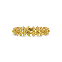 Mixed-shape citrine yellow colorstone tennis bracelet in yellow gold